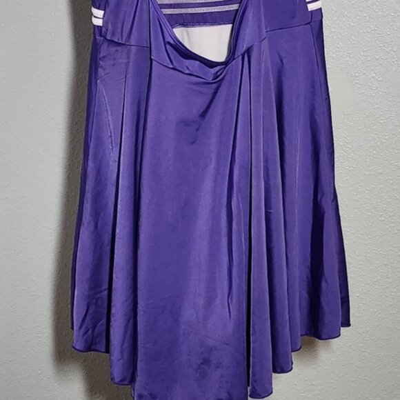 Purple and White Strappy Swim Dress - Size XL (16W) - Picture 4 of 5